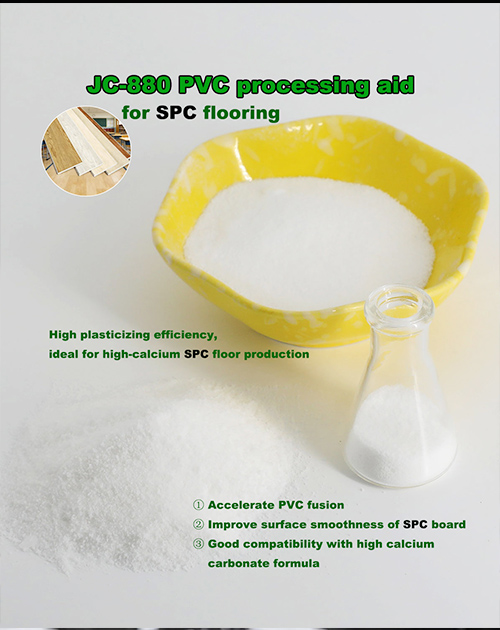 PVC processing aid for SPC flooring